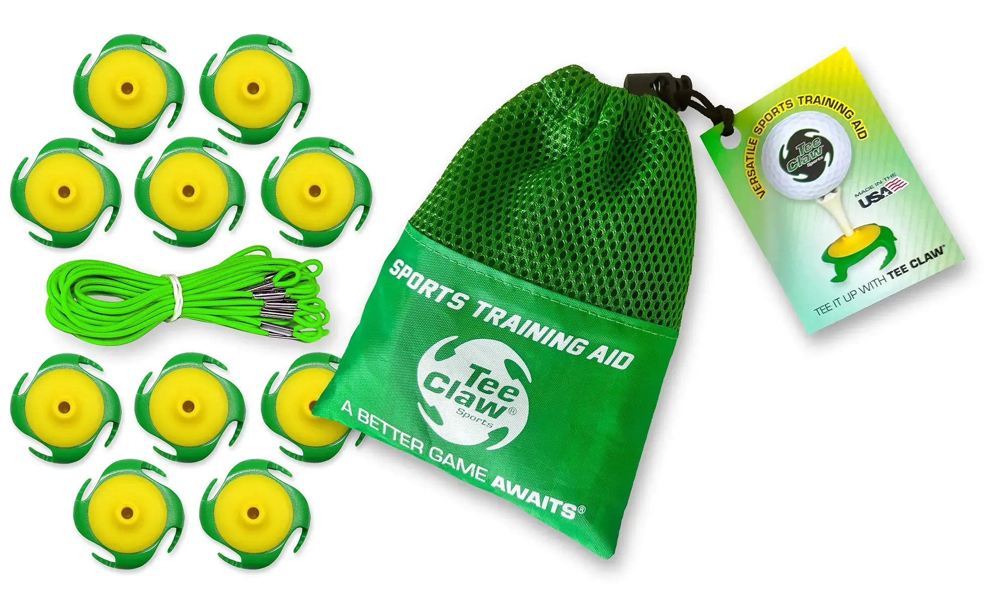 Tee Claw (10) Pack: Green-Yellow Green & Yellow