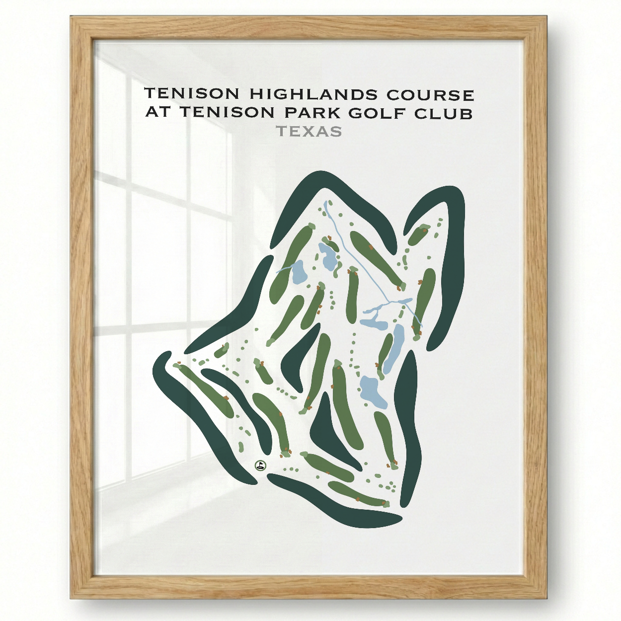 Tenison Highlands Course at Tenison Park Golf Club, Texas - Printed Golf Courses