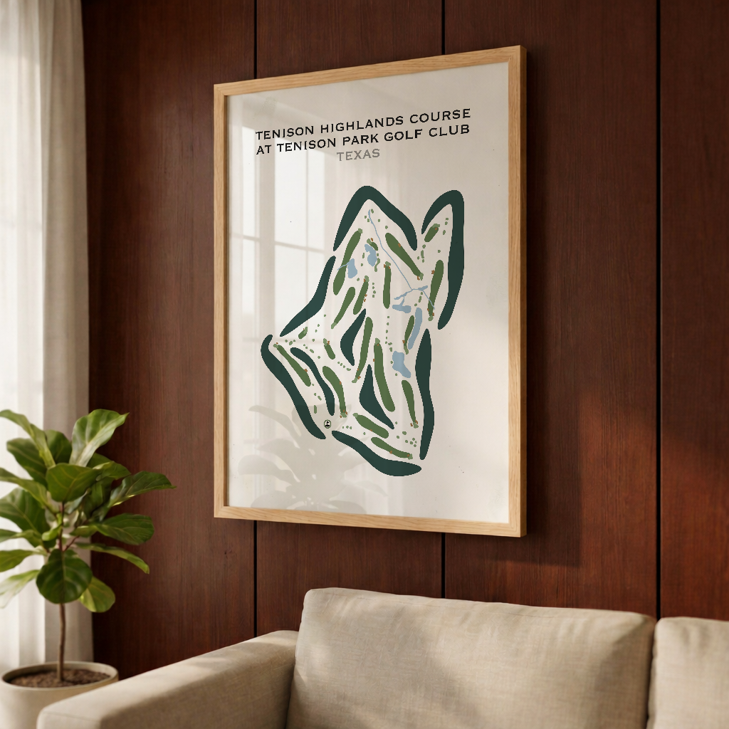 Tenison Highlands Course at Tenison Park Golf Club, Texas - Printed Golf Courses