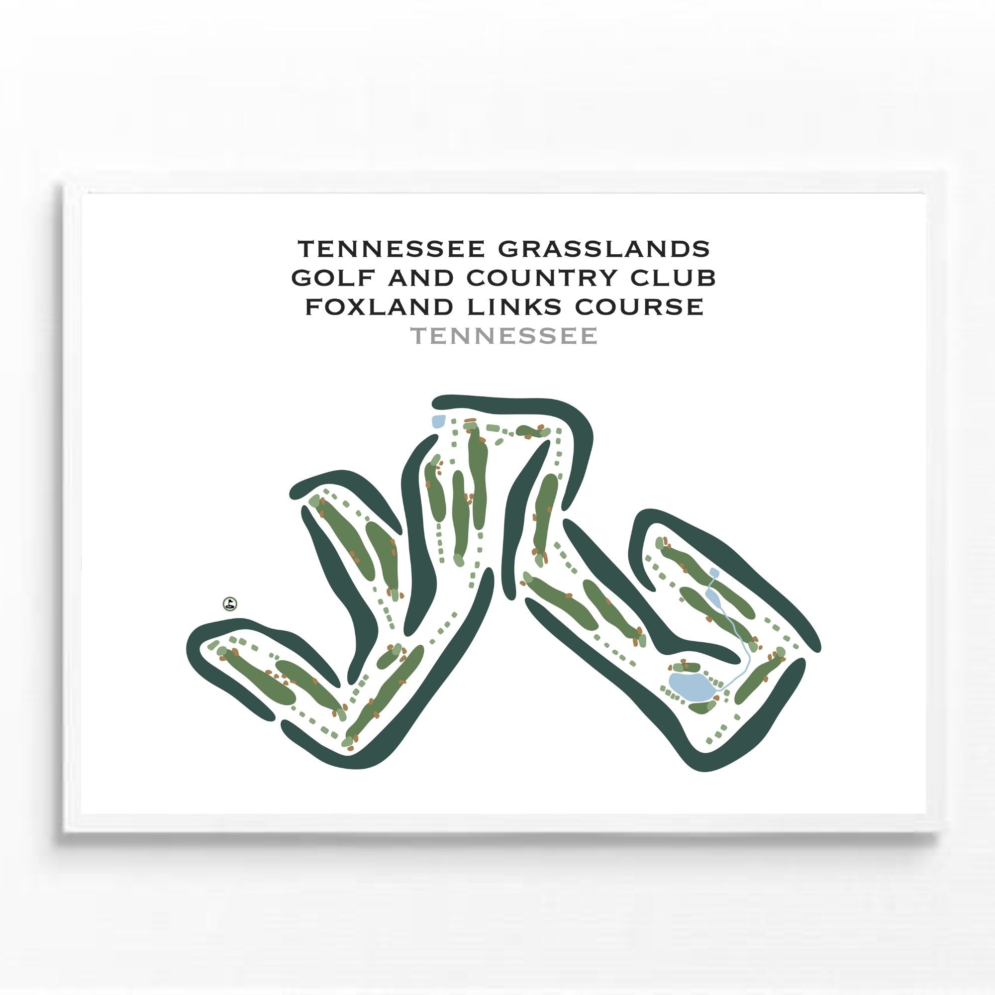 Tennessee Grasslands Golf and Country Club - Foxland Links Course, Tennessee - Printed Golf Courses