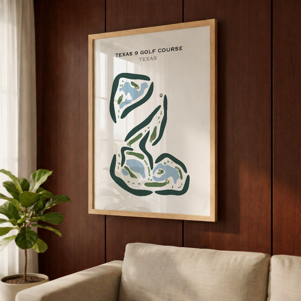 Texas 9 Golf Course, Texas - Printed Golf Courses