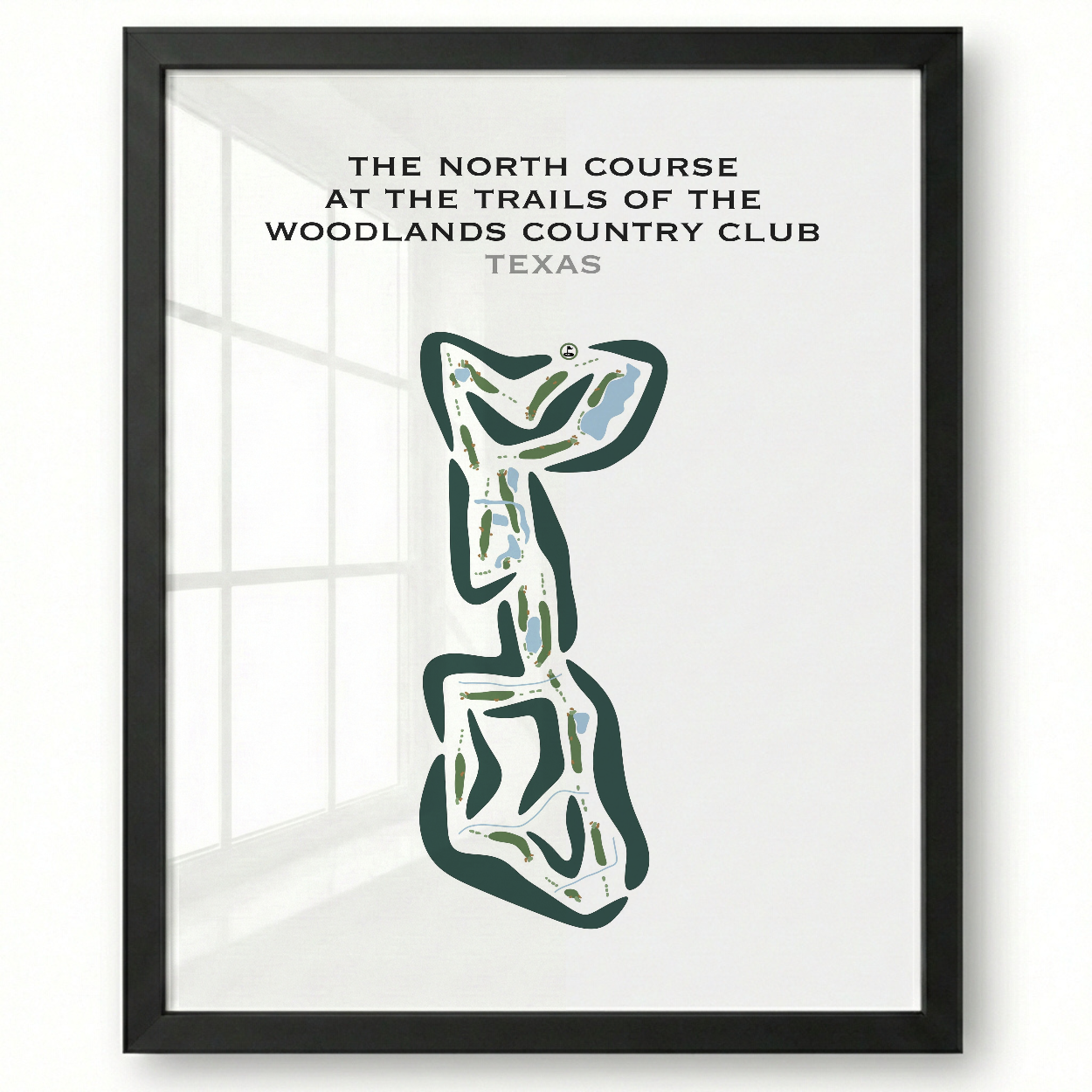 The North Course at The Golf Trails of The Woodlands Country Club, Texas - Printed Golf Courses