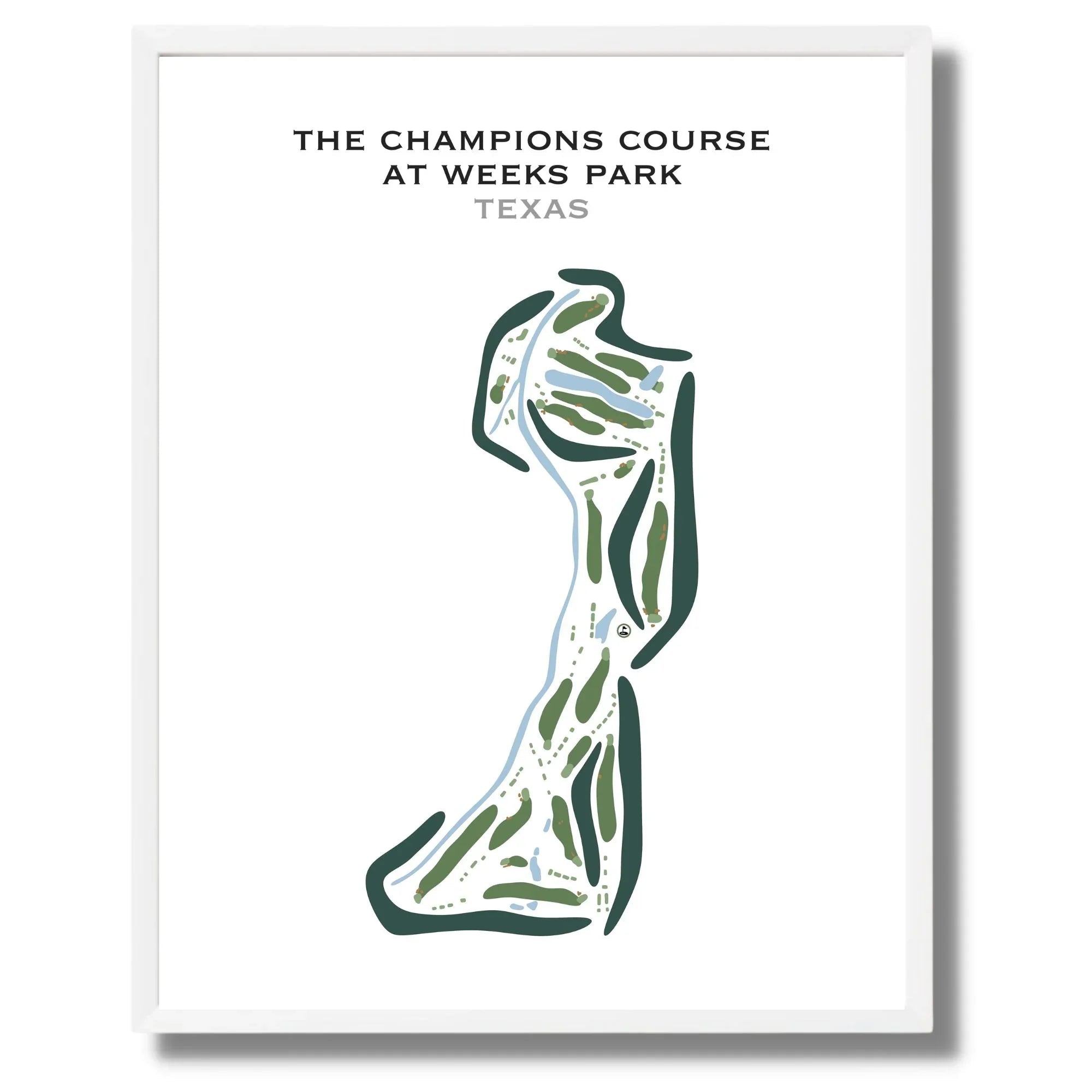 The Champions Course At Weeks Park, Texas - Printed Golf Course