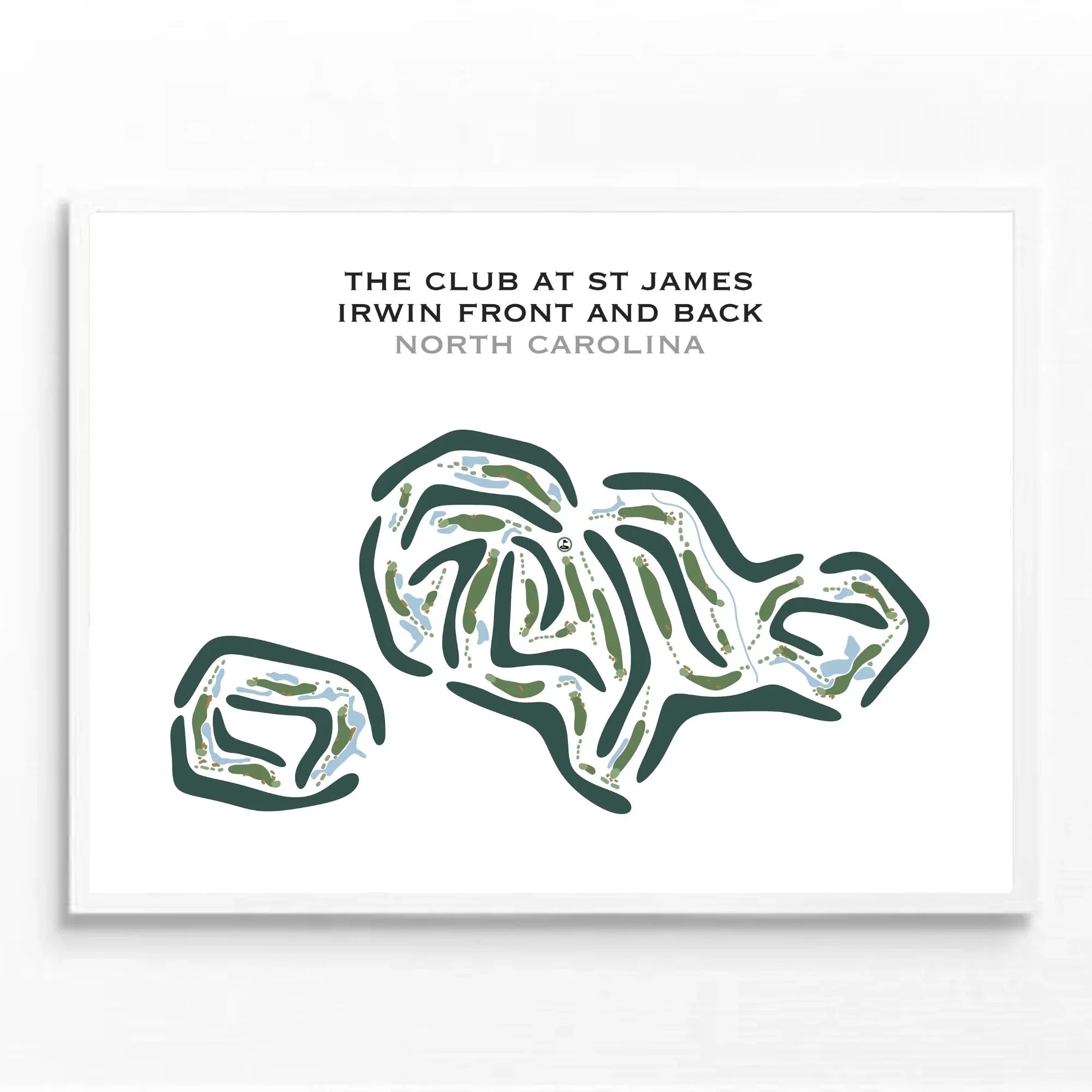 The Club At St. James Irwin, Front & Back, North Carolina - Printed Golf Course