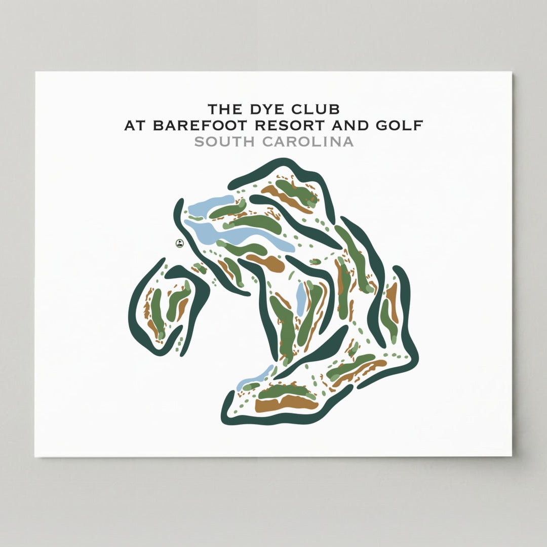 The Dye Club At Barefoot Resort, South Carolina - Printed Golf Courses