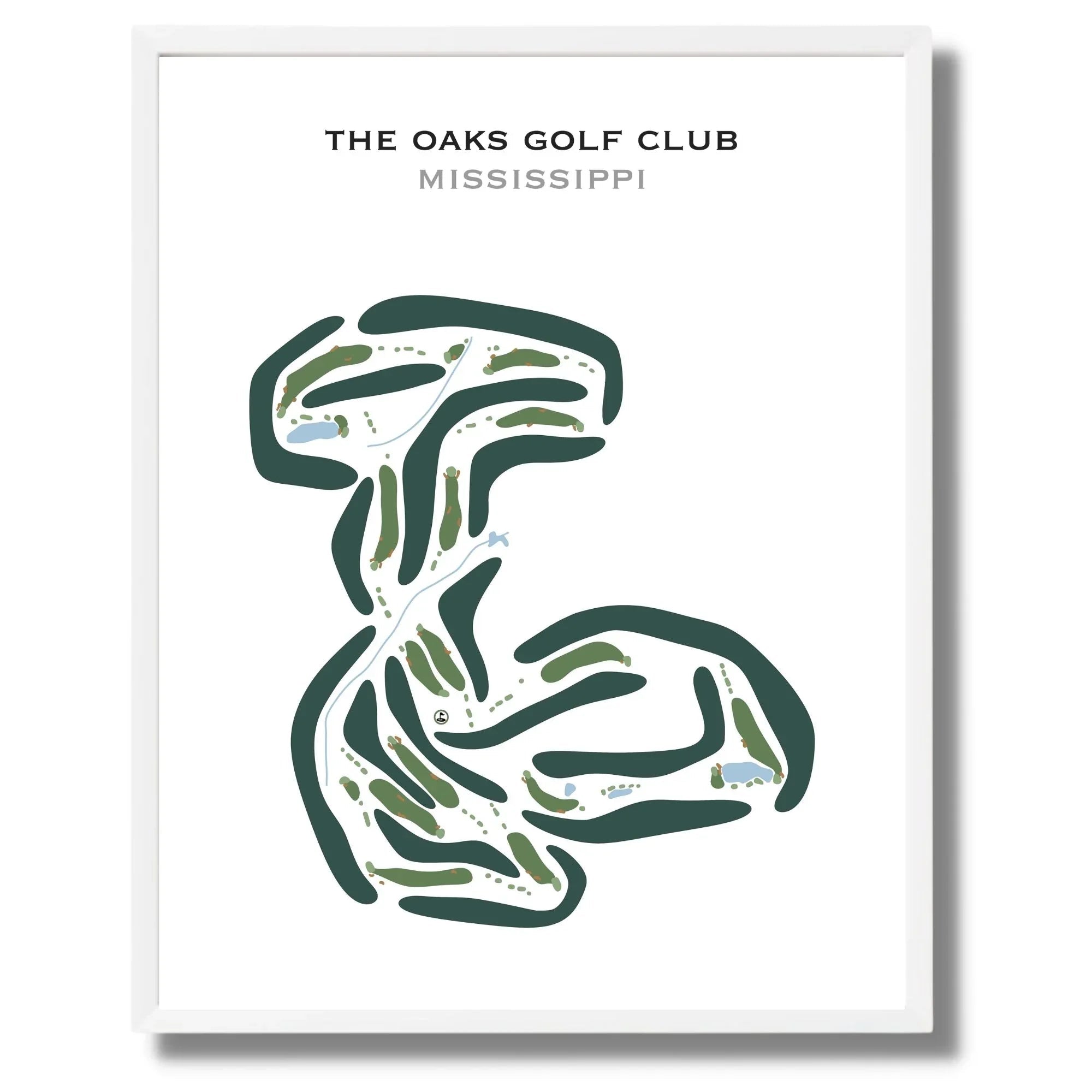The Oaks Golf Club, Mississippi - Printed Golf Courses