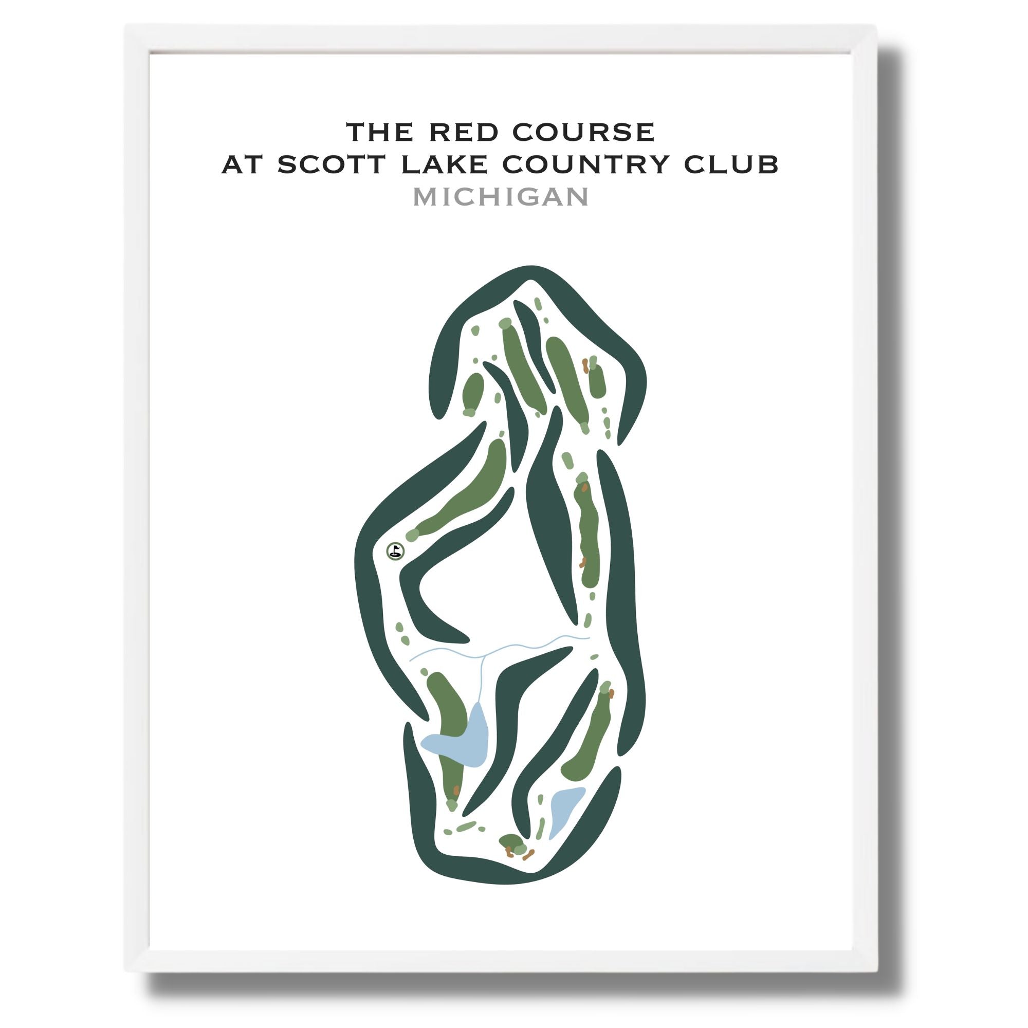 The Red Course at Scott Lake Country Club, Michigan - Printed Golf Courses