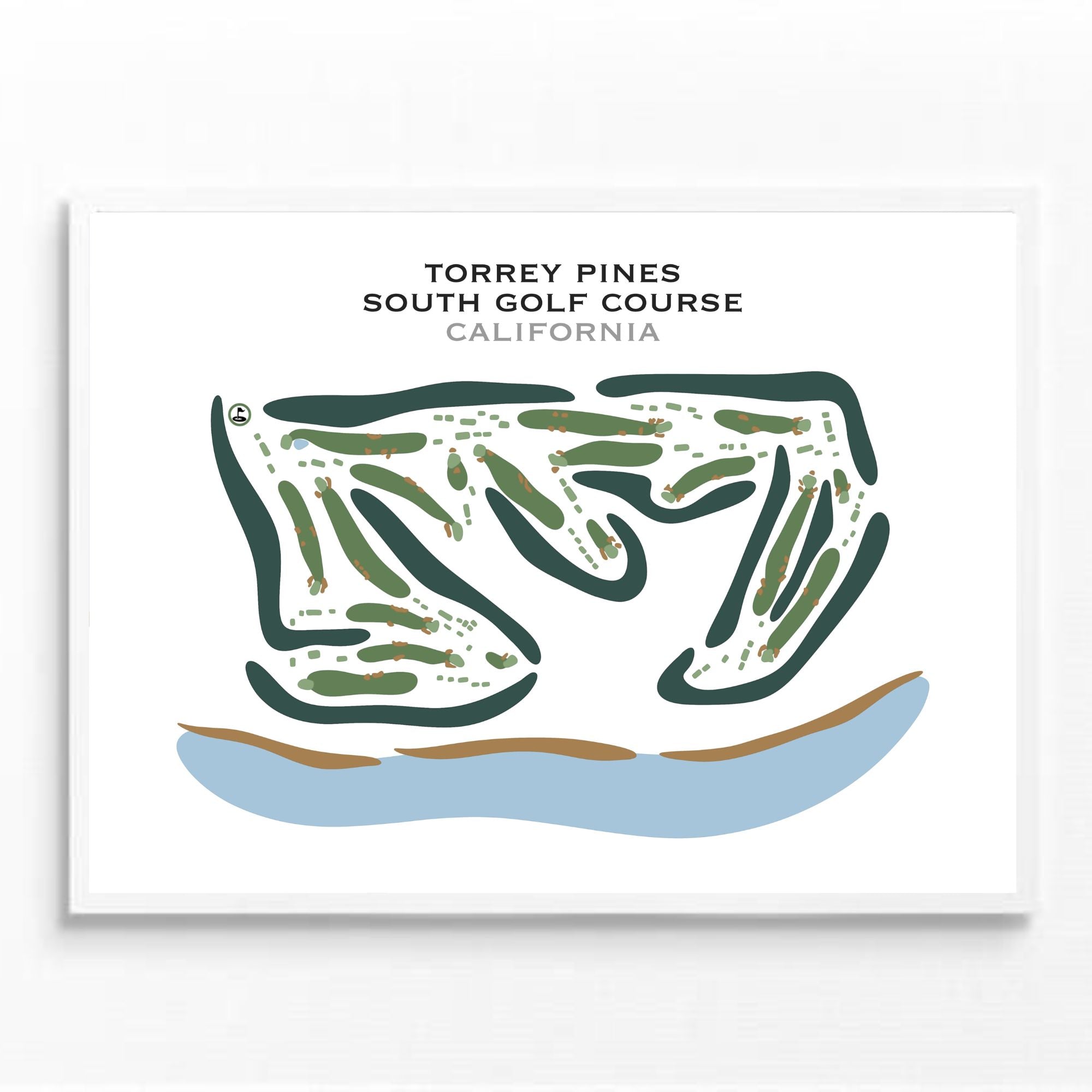 Torrey Pines South Course, California - Printed Golf Courses