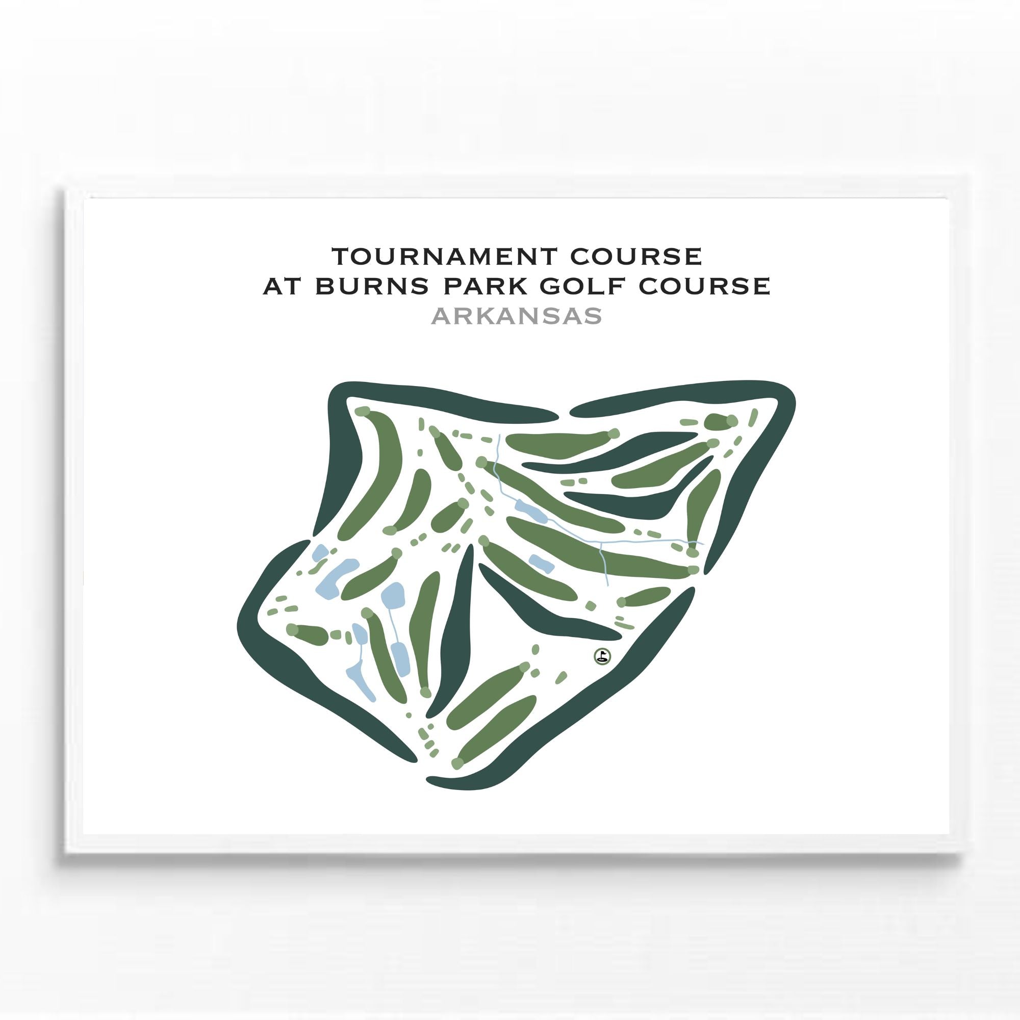 Tournament Course at Burns Park Golf Course, Arkansas - Printed Golf Courses