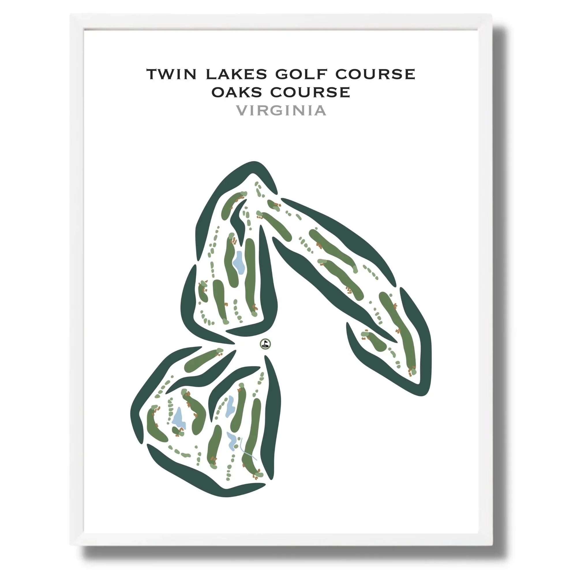 Twin Lakes Oaks Course, Virginia - Printed Golf Courses