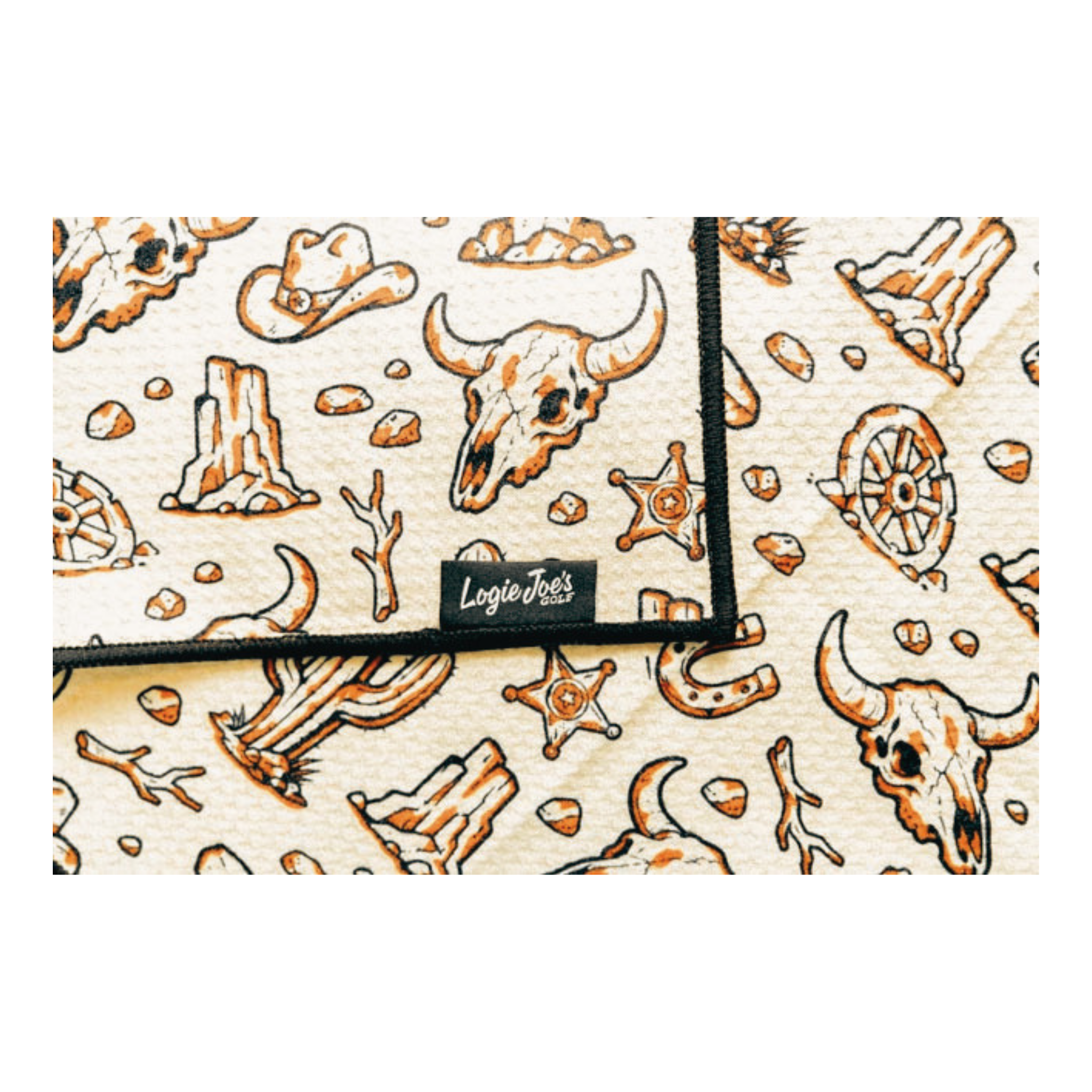 Badlands Golf Towel | 24” x 16” Microfiber Towel | Magnetic Clip & Carabiner | Premium Golf Accessory | Longhorn Desert Western
