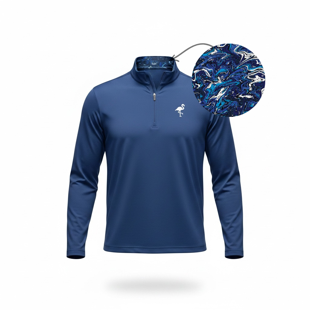 Unisex Marble Wave Performance Quarter Zip | Lightweight Moisture-Wicking Golf Pullover
