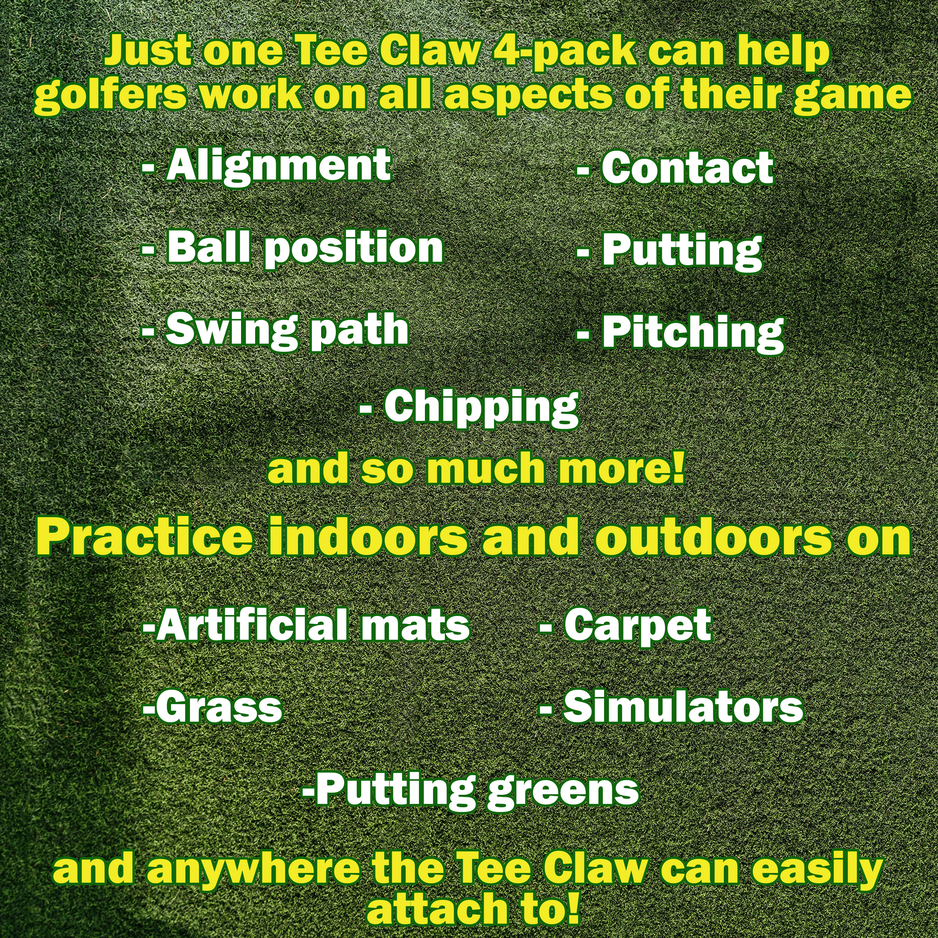 Tee Claw (10) Pack: Black-Yellow