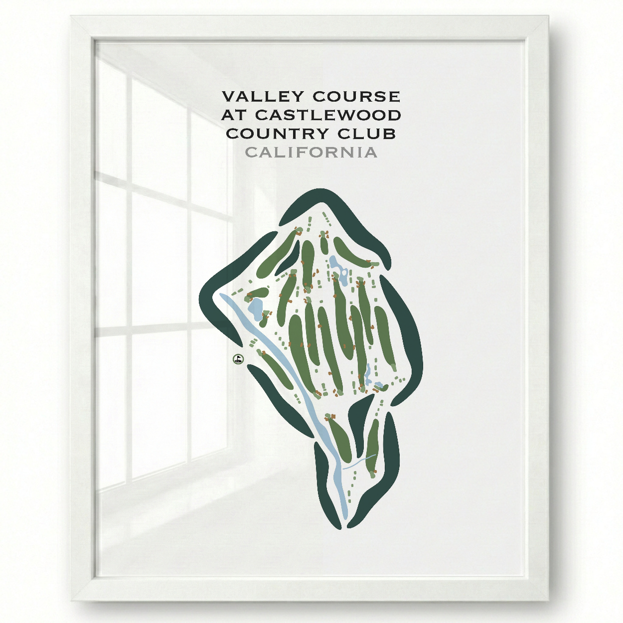 Valley Course at Castlewood Country Club, California - Printed Golf Courses