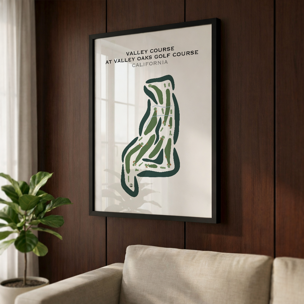 Valley Course at Valley Oaks Golf Course, California - Printed Golf Courses