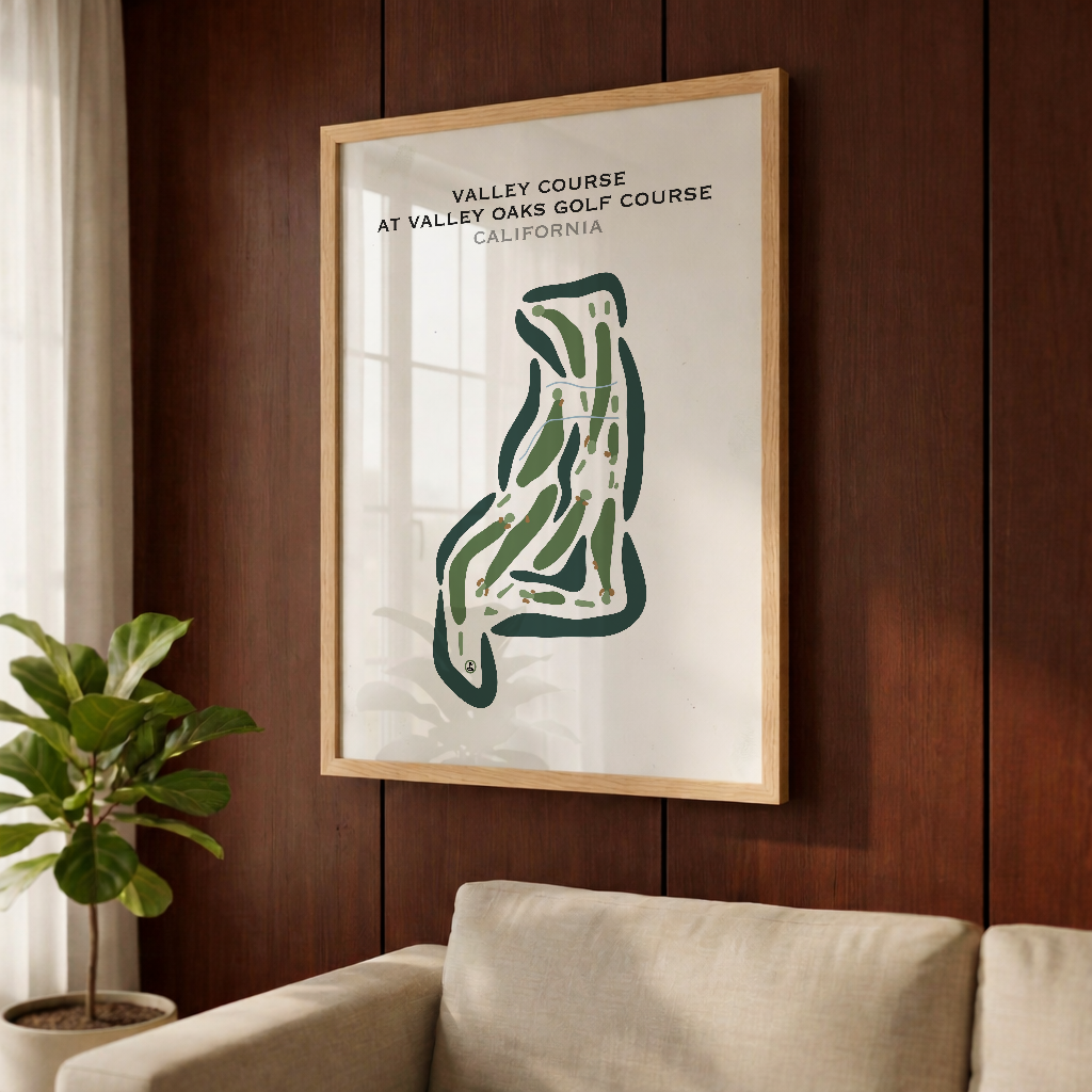 Valley Course at Valley Oaks Golf Course, California - Printed Golf Courses