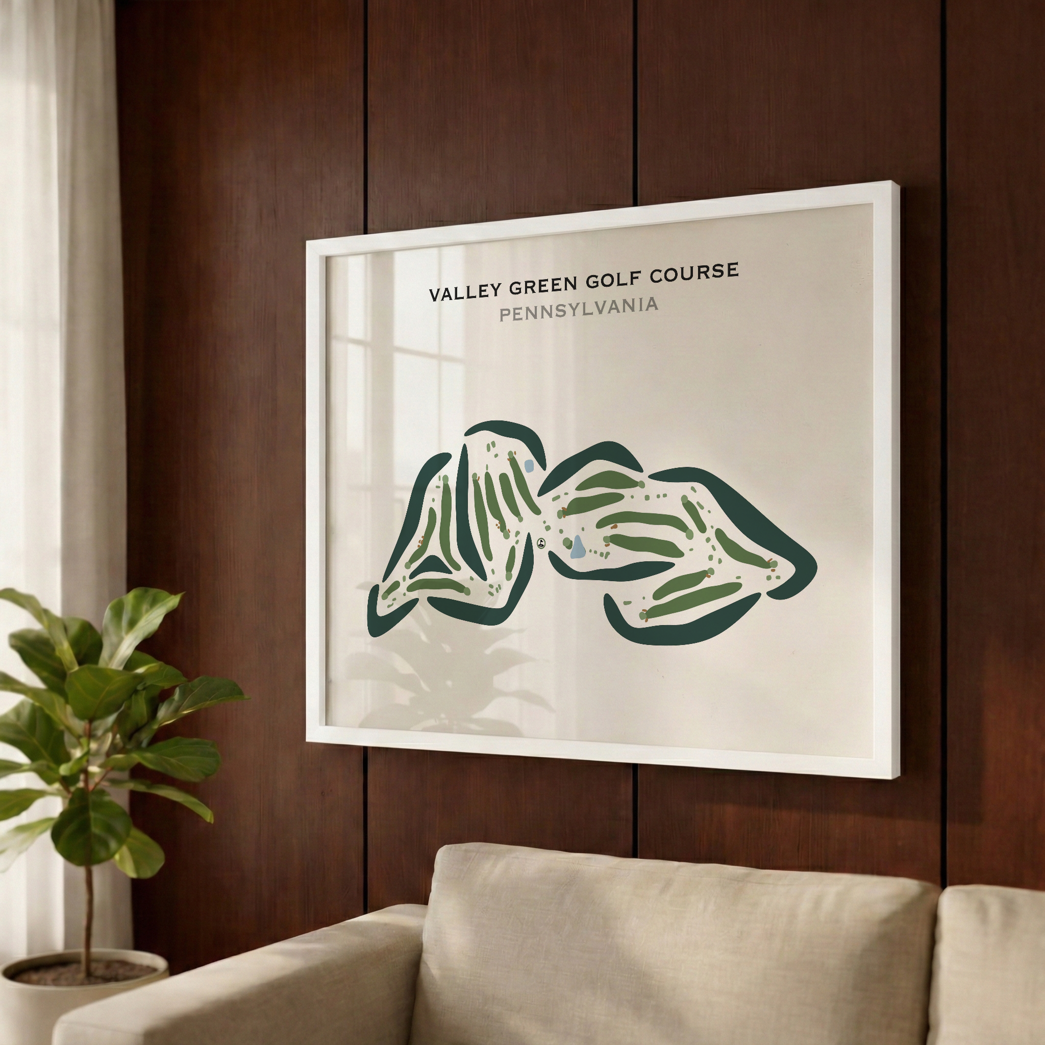 Valley Green Golf Course, Pennsylvania - Printed Golf Courses