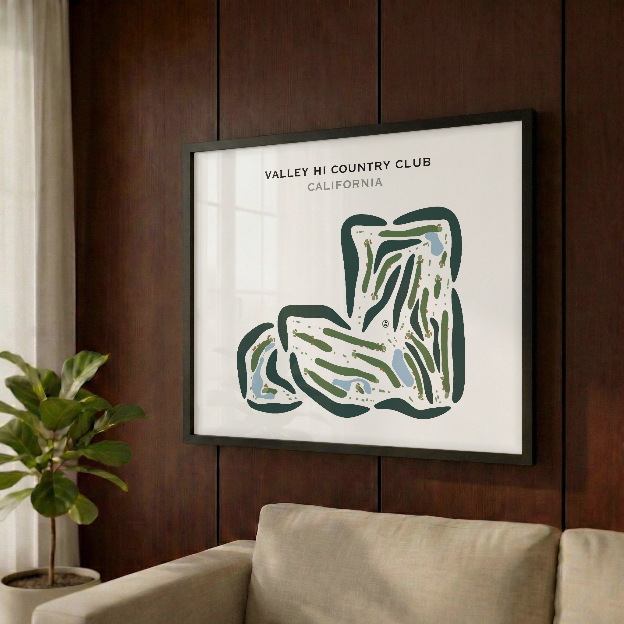 Valley Hi Country Club, California - Printed Golf Courses