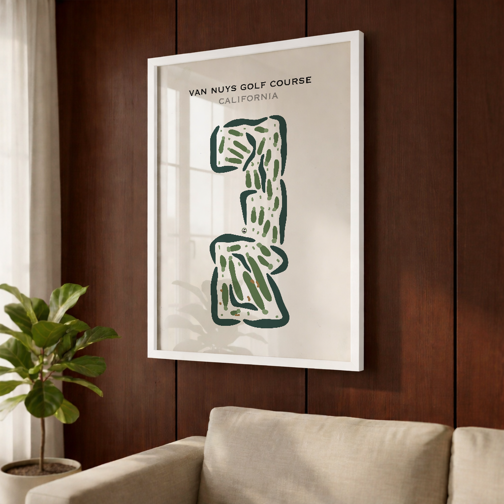 Van Nuys Golf Course, California - Printed Golf Courses