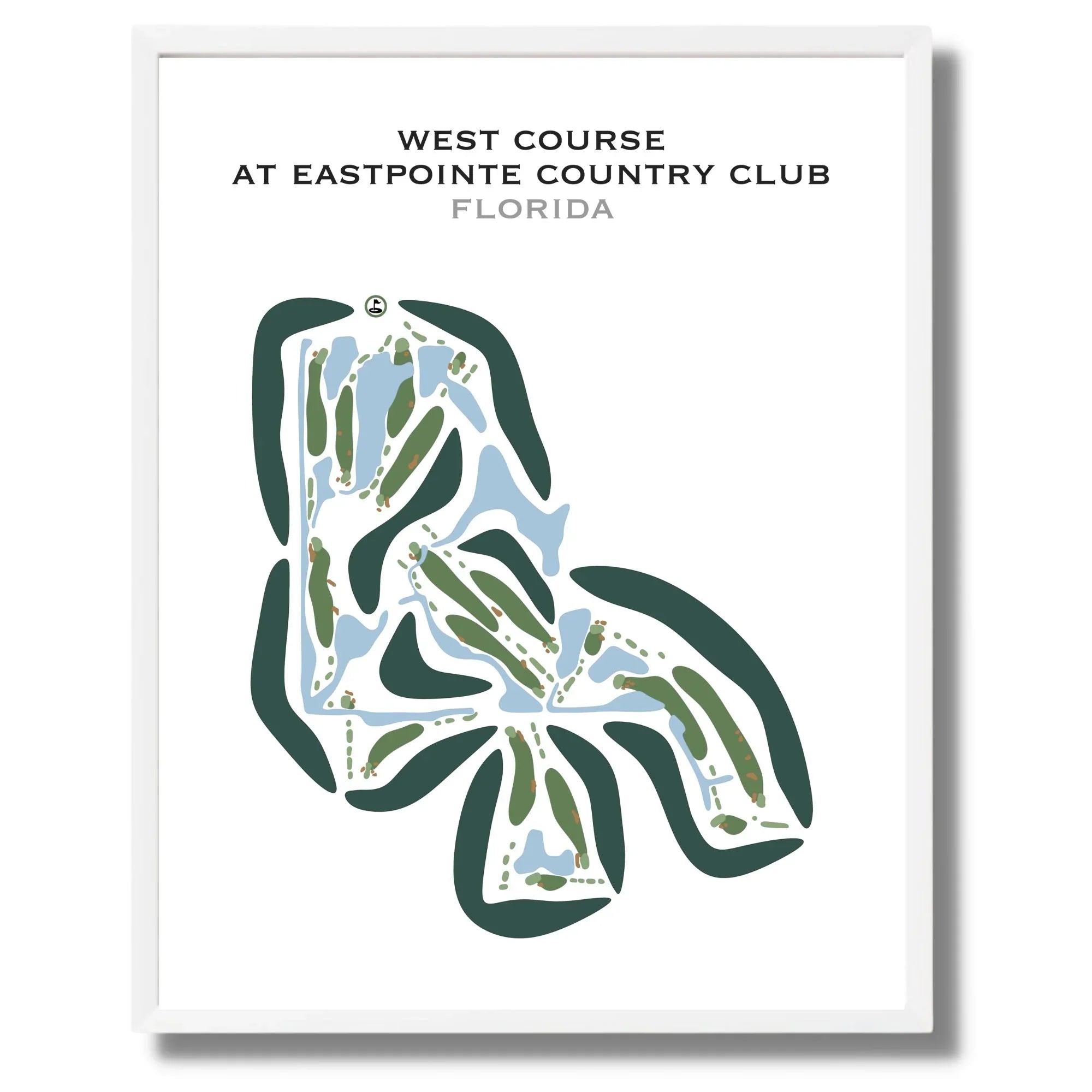 West Course at EastPointe Country Club, Florida - Printed Golf Courses