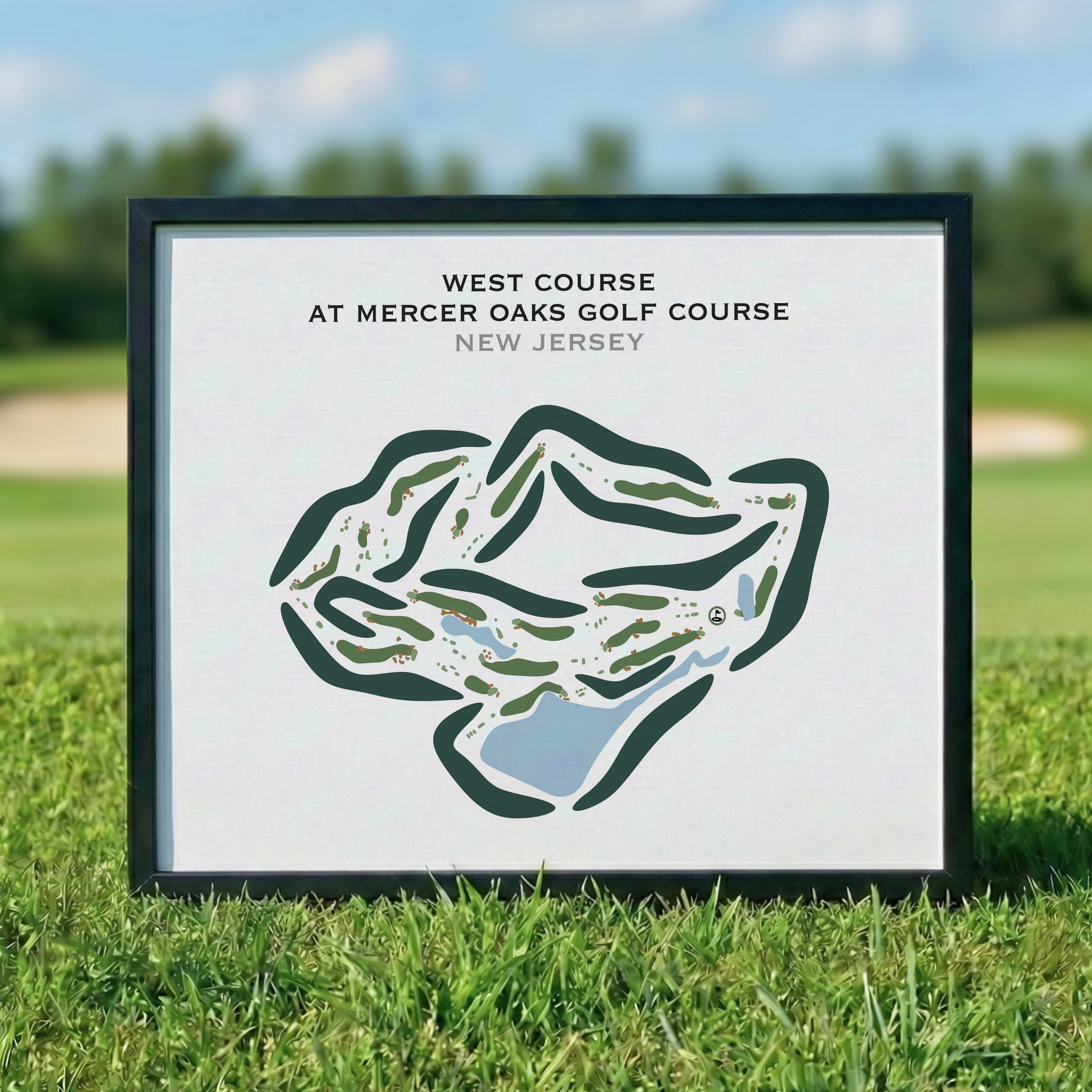 West Course at Mercer Oaks Golf Course, New Jersey - Printed Golf Courses