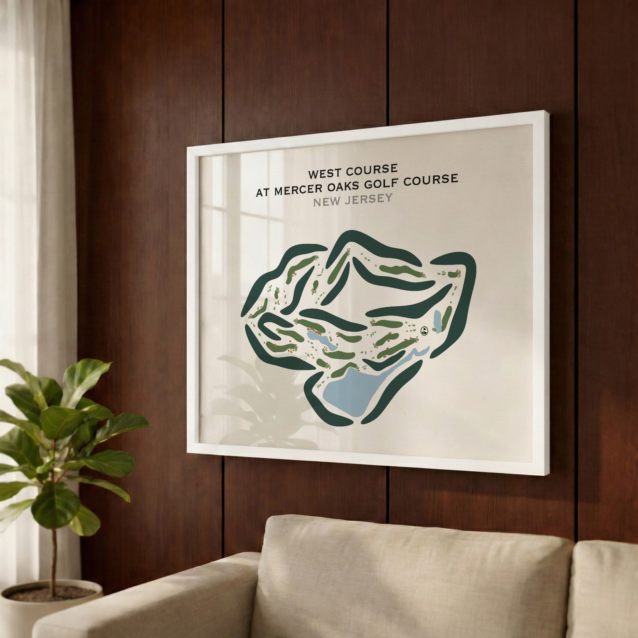 West Course at Mercer Oaks Golf Course, New Jersey - Printed Golf Courses
