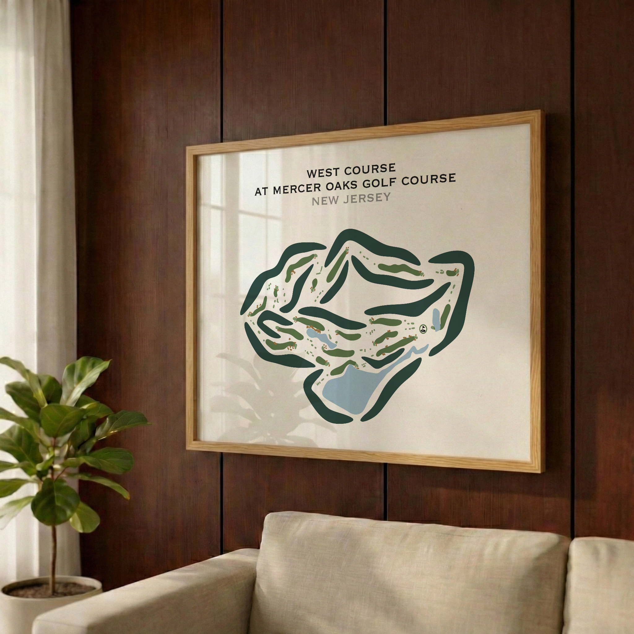 West Course at Mercer Oaks Golf Course, New Jersey - Printed Golf Courses