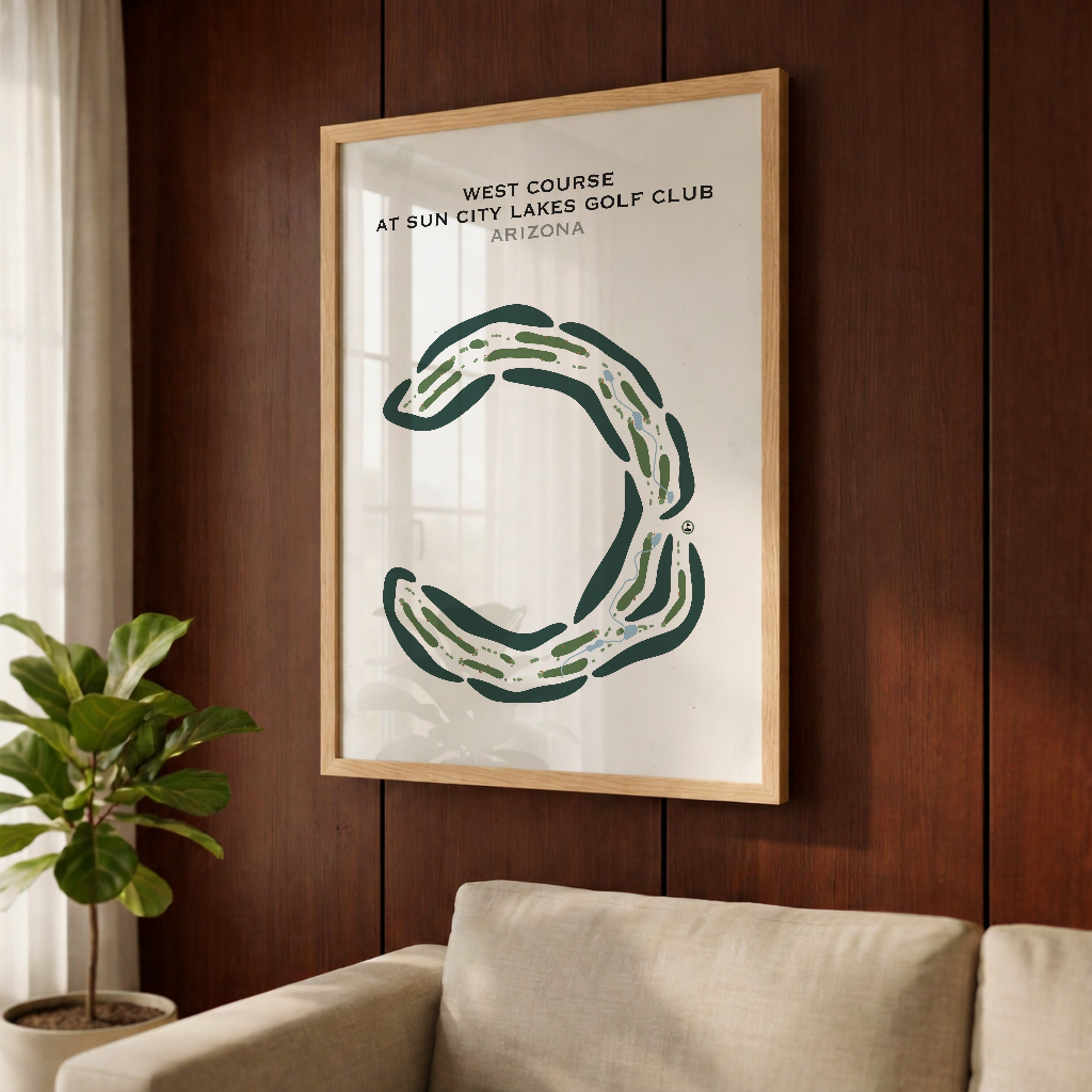 West Course at Sun City Lakes Golf Club, Arizona - Printed Golf Courses