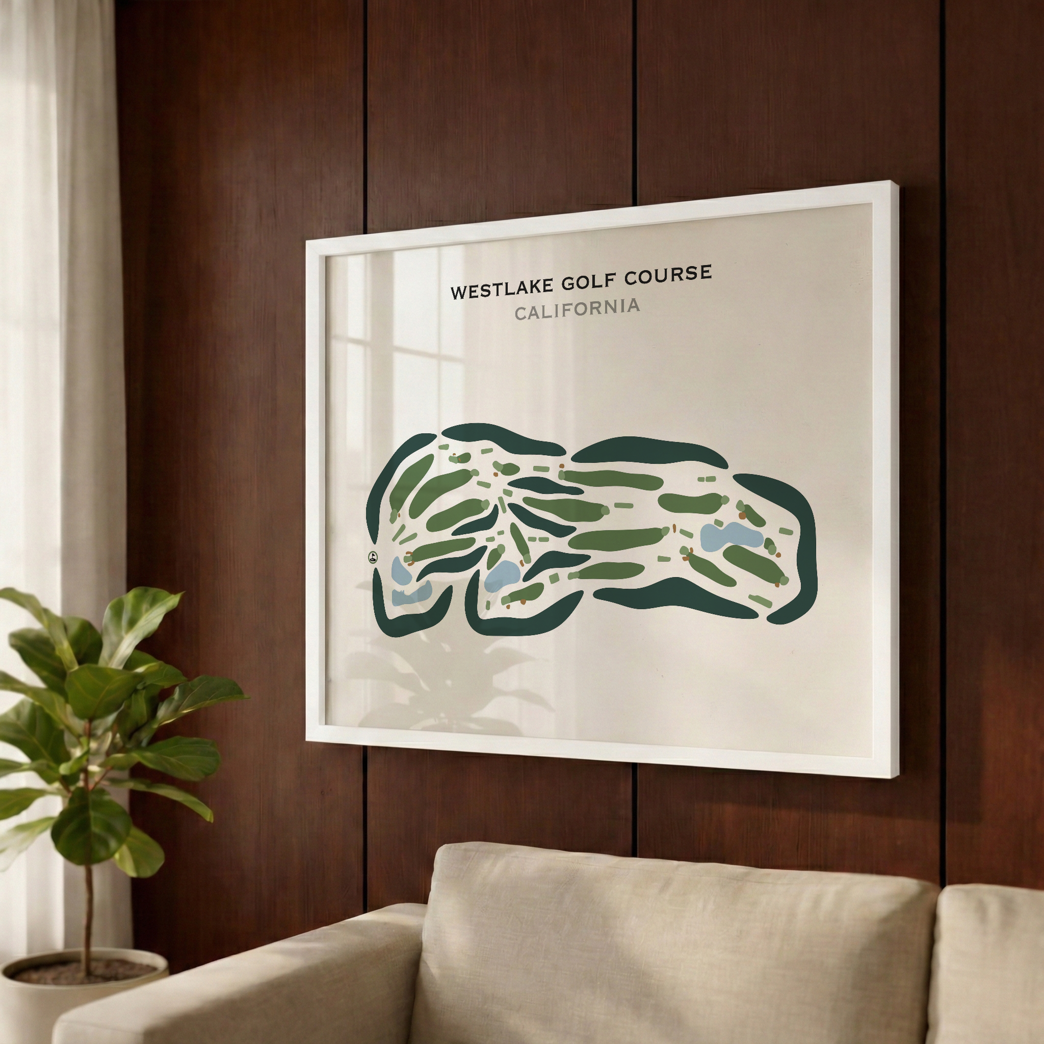 Westlake Golf Course, California - Printed Golf Courses