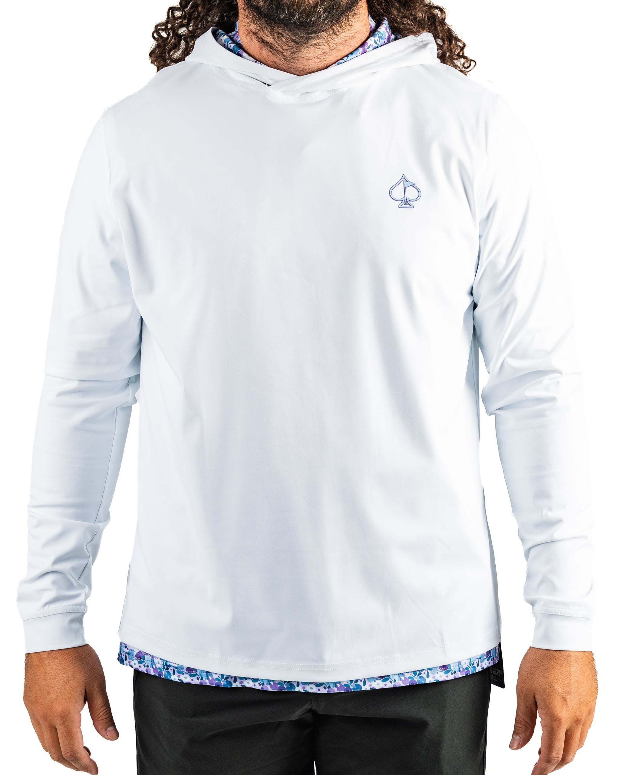 Performance Golf Hoodie - White Petals