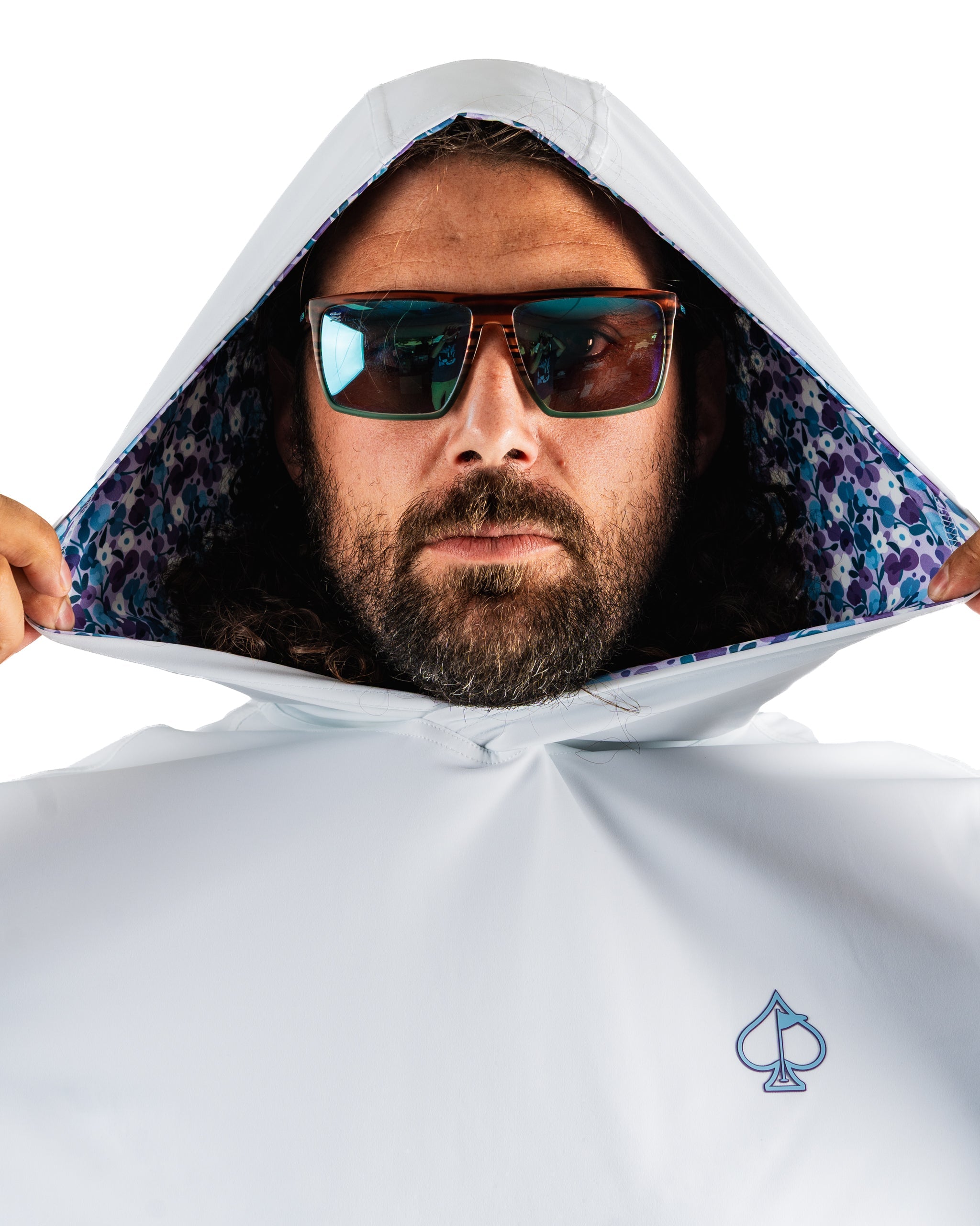Performance Golf Hoodie - White Petals
