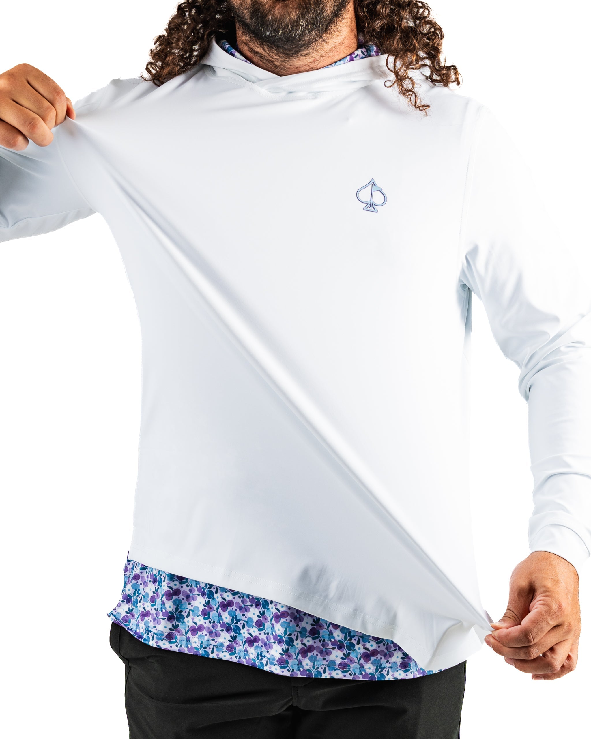 Performance Golf Hoodie - White Petals