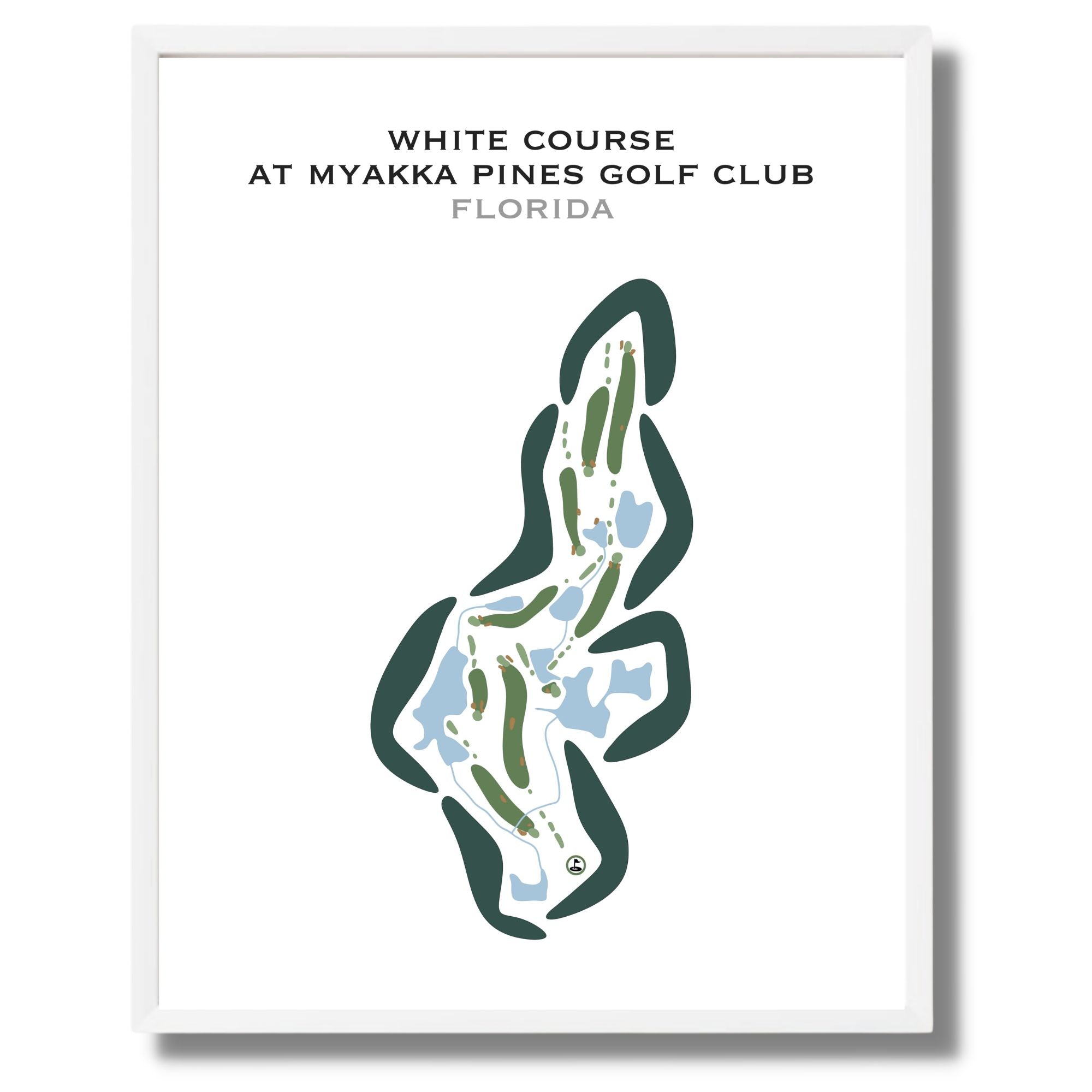 White Course at Myakka Pines Golf Club, Florida - Printed Golf Courses