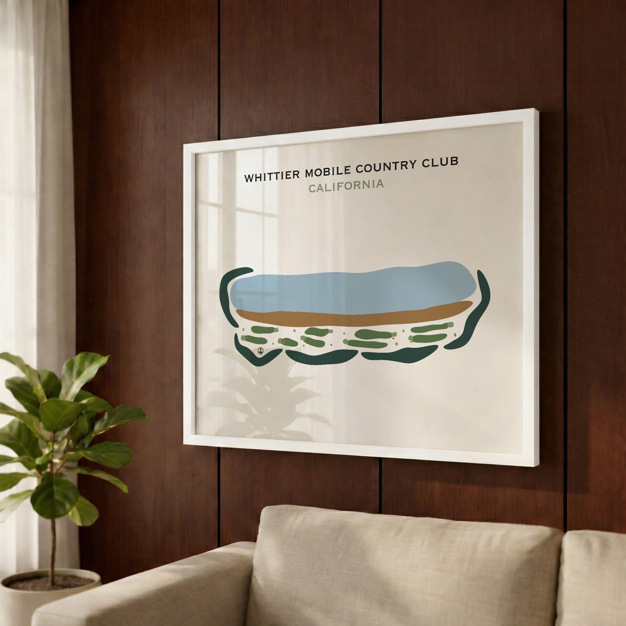 Whittier Mobile Country Club, California - Printed Golf Courses