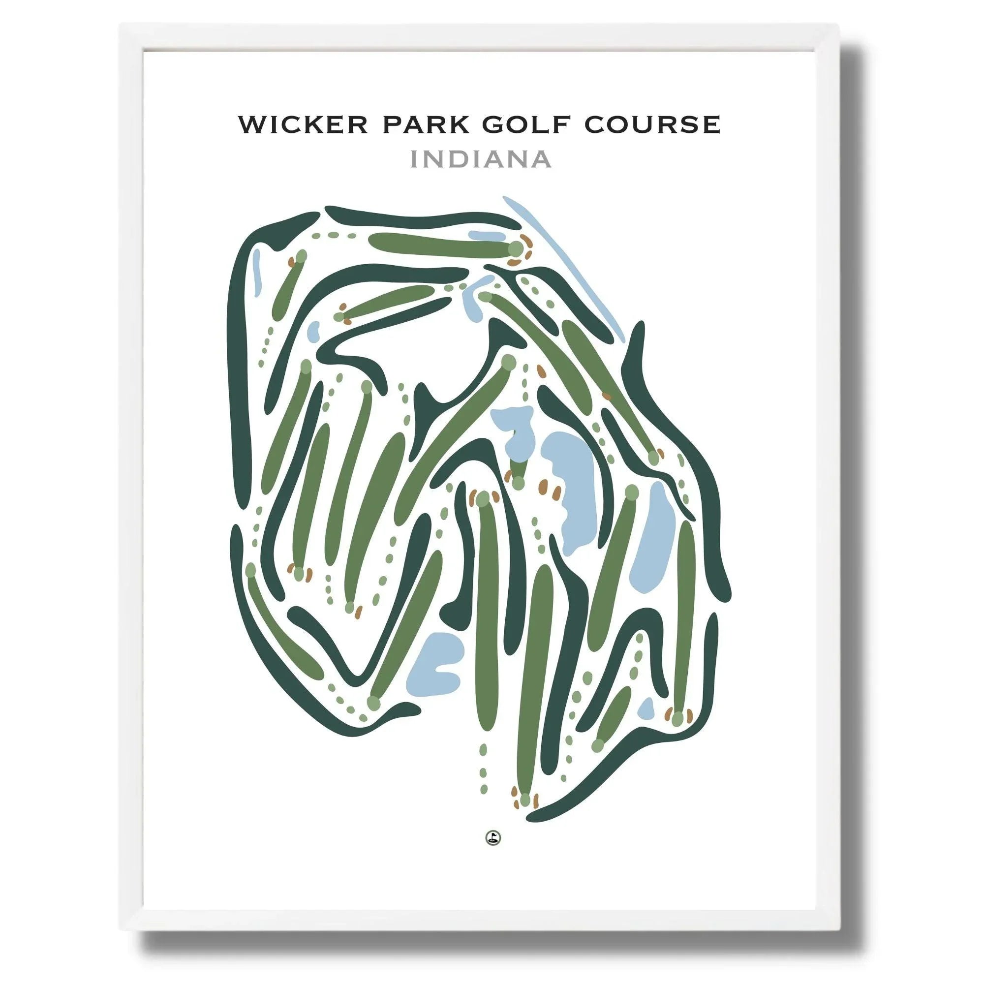 Wicker Park Golf Course, Indiana - Printed Golf Courses