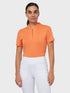 Womens Tonal Texture Heather Polo Top