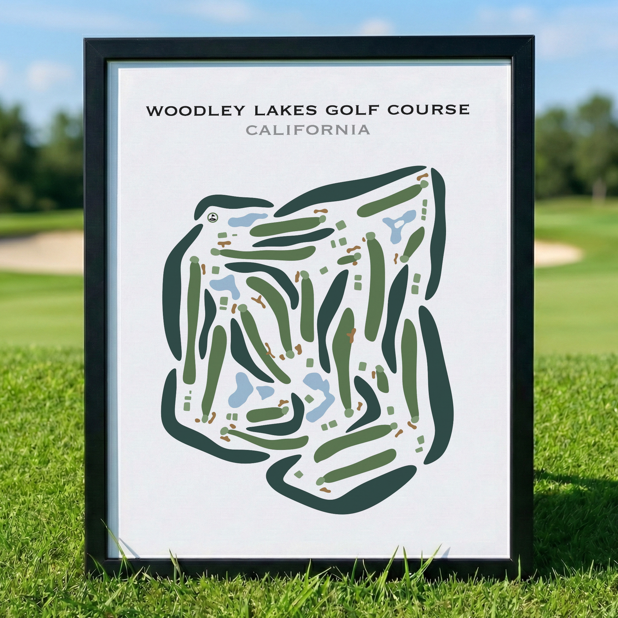 Woodley Lakes Golf Course, California - Printed Golf Courses