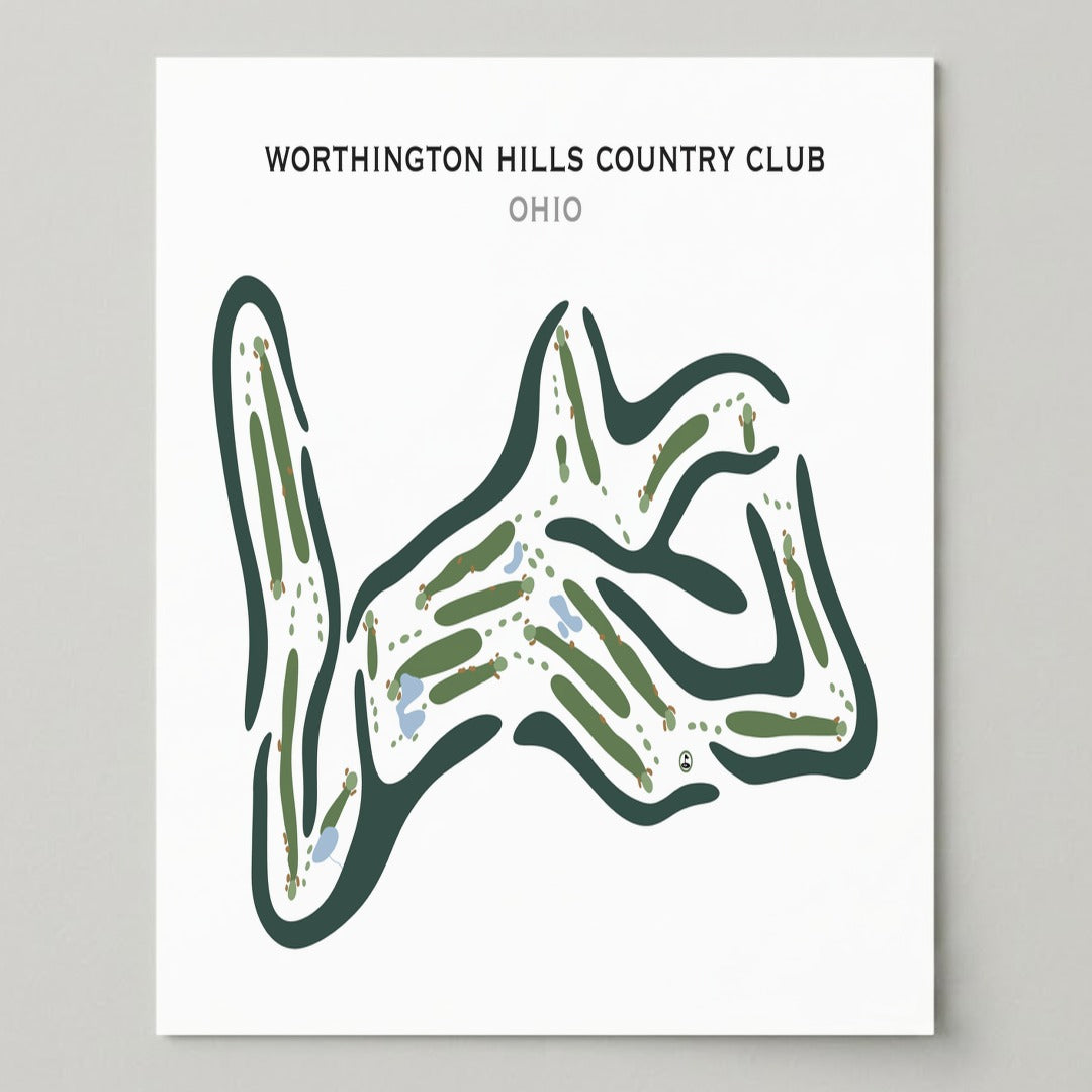Worthington Hills Country Club, Ohio - Printed Golf Courses