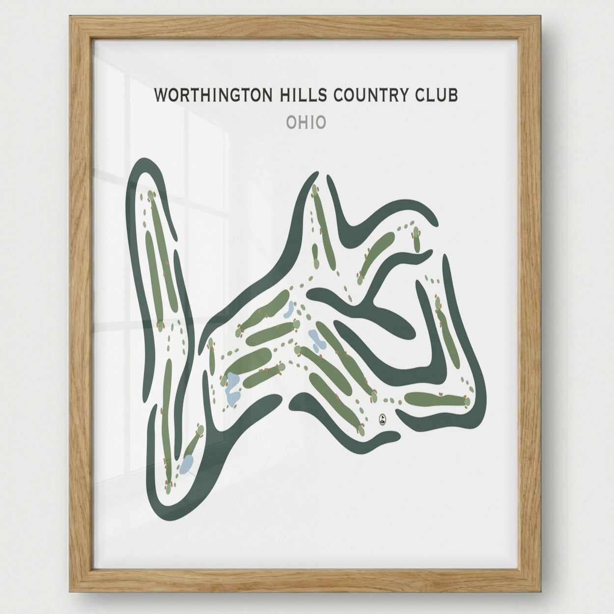Worthington Hills Country Club, Ohio - Printed Golf Courses