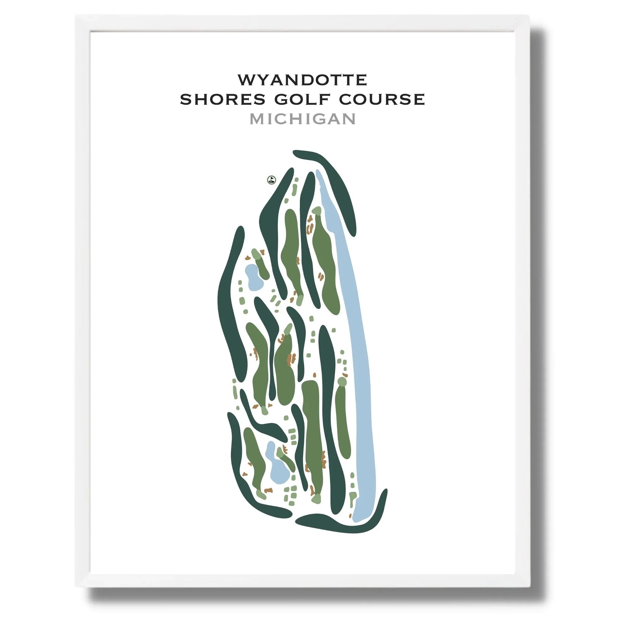 Wyandotte Shores Golf Course, Michigan - Printed Golf Course