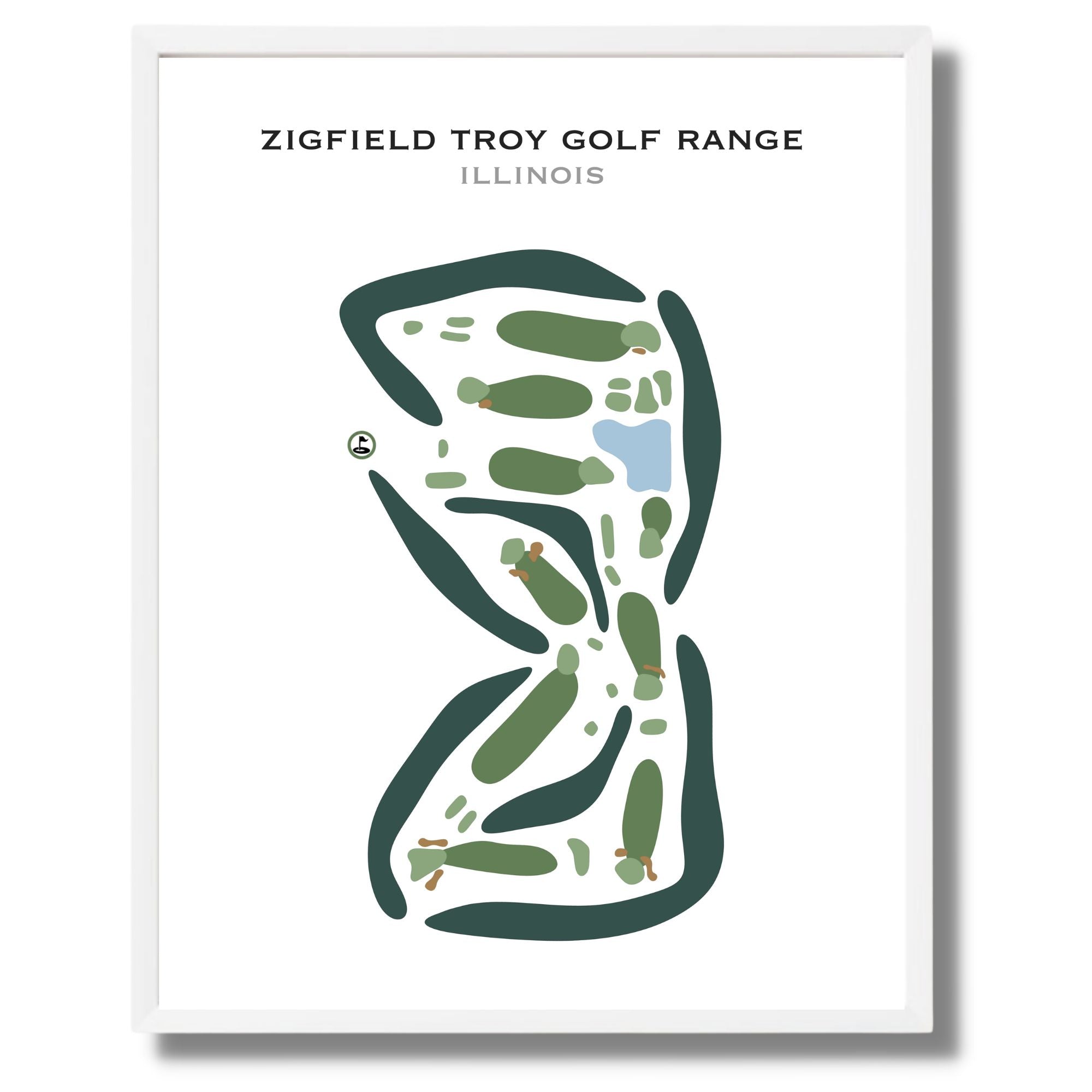 Zigfield Troy Golf Range - Par 3, Illinois - Printed Golf Courses