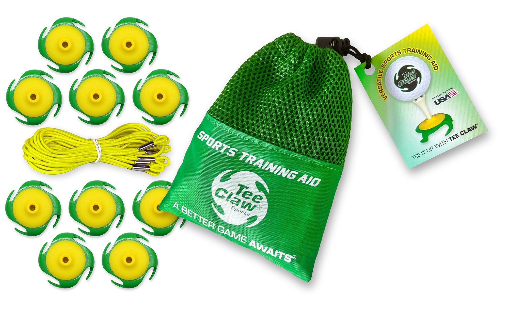 Tee Claw (10) Pack: Green-Yellow Green & Yellow