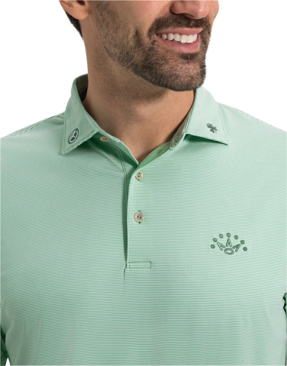 Scotty Cameron - Striped 7 Point Crown & Clover Polo Shirt