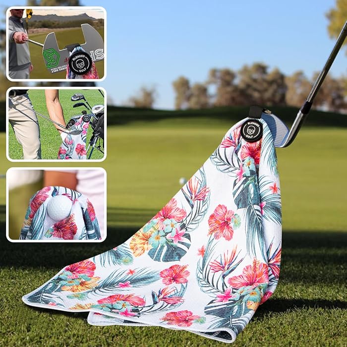 Aloha Waffle Golf Towel (15" x 24") | Magnetic + Clip-On