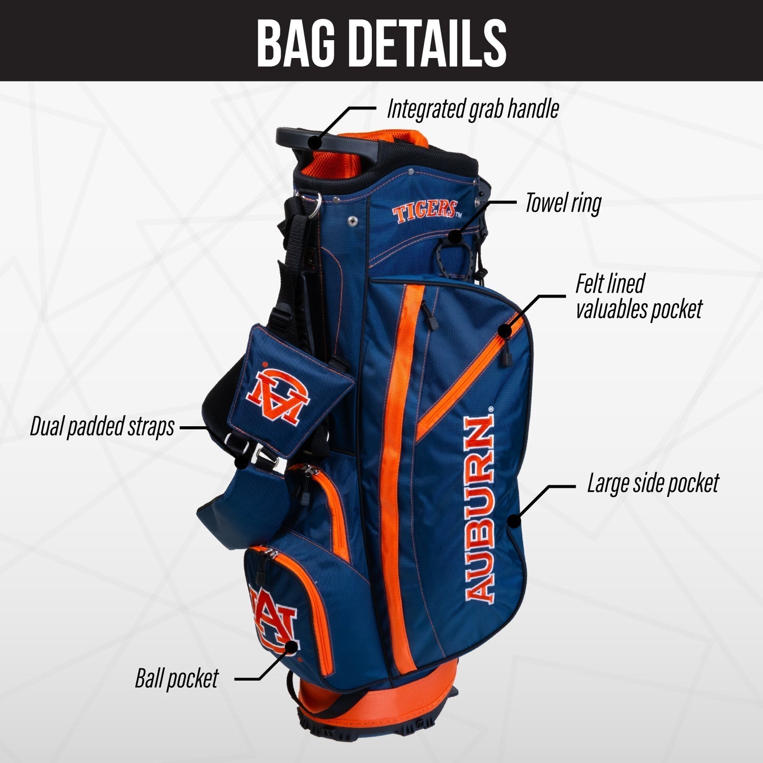 Auburn Tigers Fairway Stand Bag