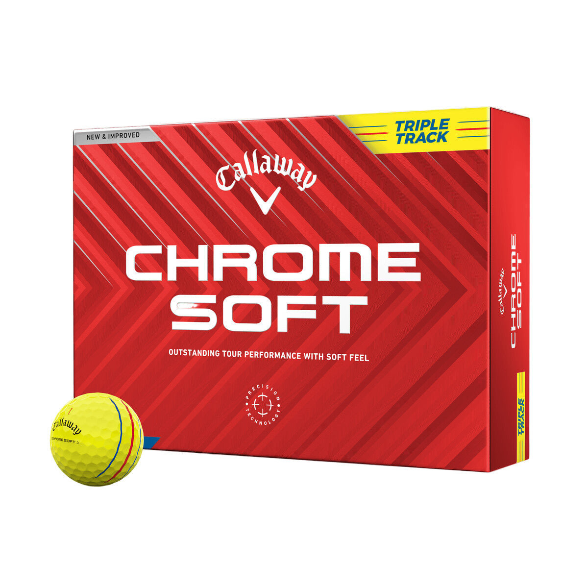 Callaway Chrome Soft 2024 360 Triple Track Yellow Stripe Golf Balls