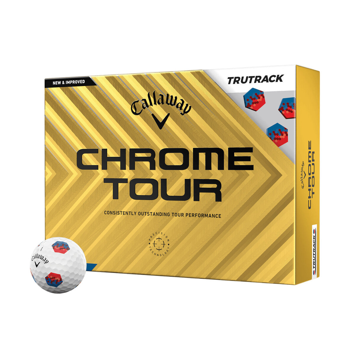 Callaway Chrome Tour TruTrack White - Black & Red 2024 Golf Balls
