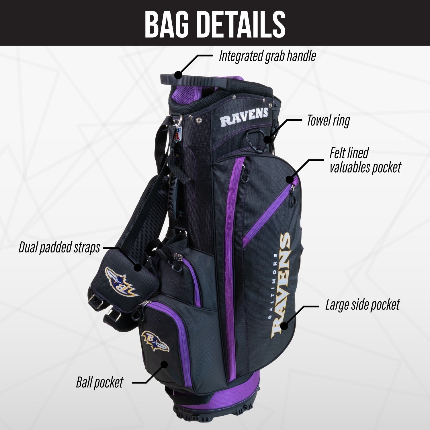 Baltimore Ravens Fairway Stand Bag