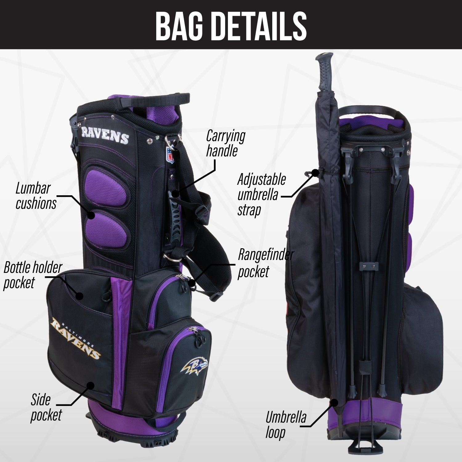 Baltimore Ravens Fairway Stand Bag
