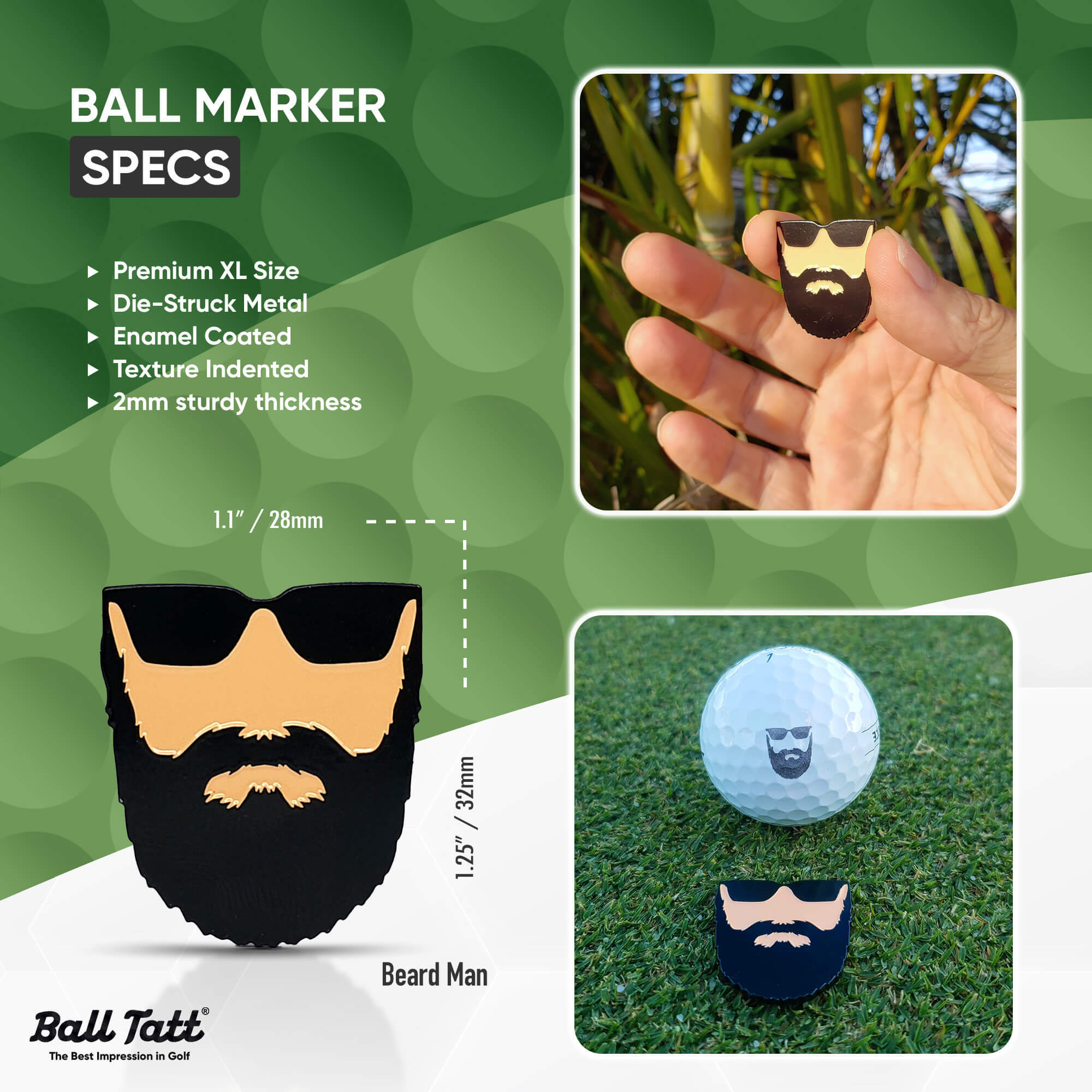 Beard Man Hat Clip Set